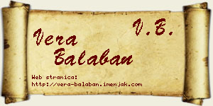 Vera Balaban vizit kartica
